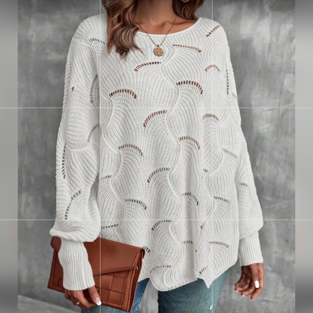 Elegant White Knit Sweater